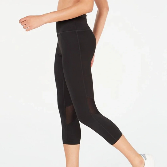 Calvin Klein Performance Moisture Wick Black Mesh Crop Leggings Medium Women’s - Picture 1 of 15